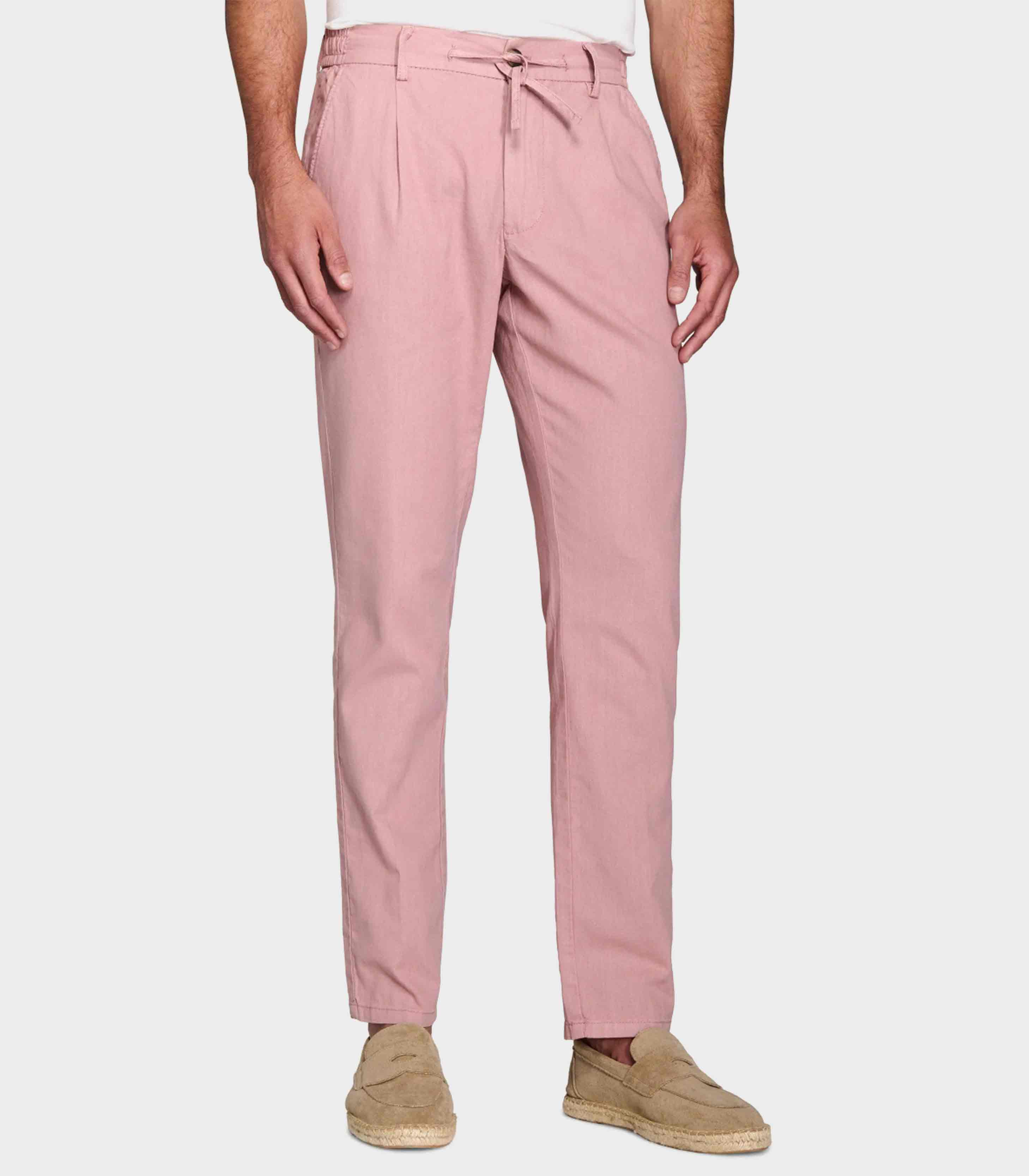 Dan john - linen blend drawstring trousers - men