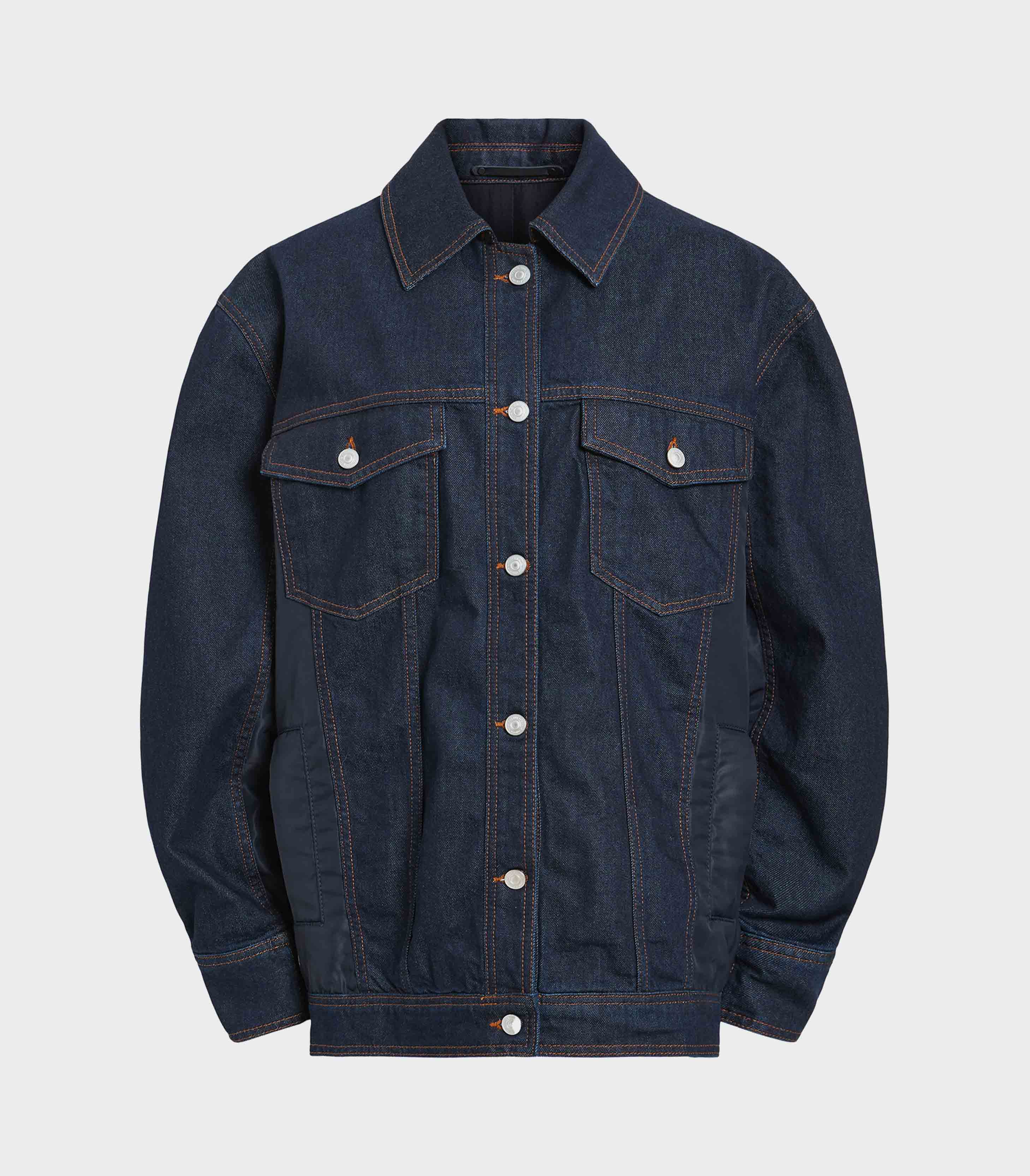 Allsaints - dillan oversized denim bomber jacket
 - women