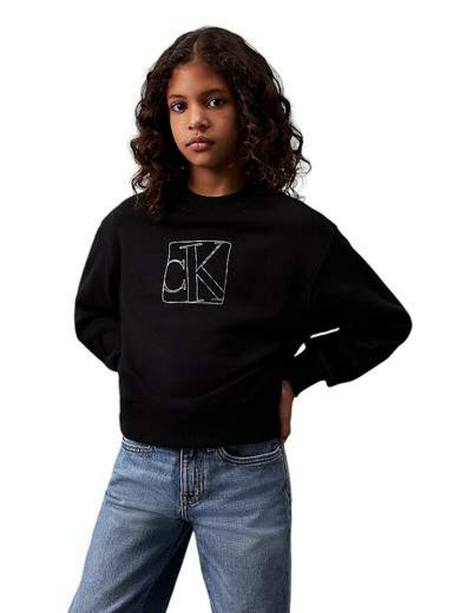 Calvin Klein Girls Silver Monogram Crew Neck Sweatshirt – dstore