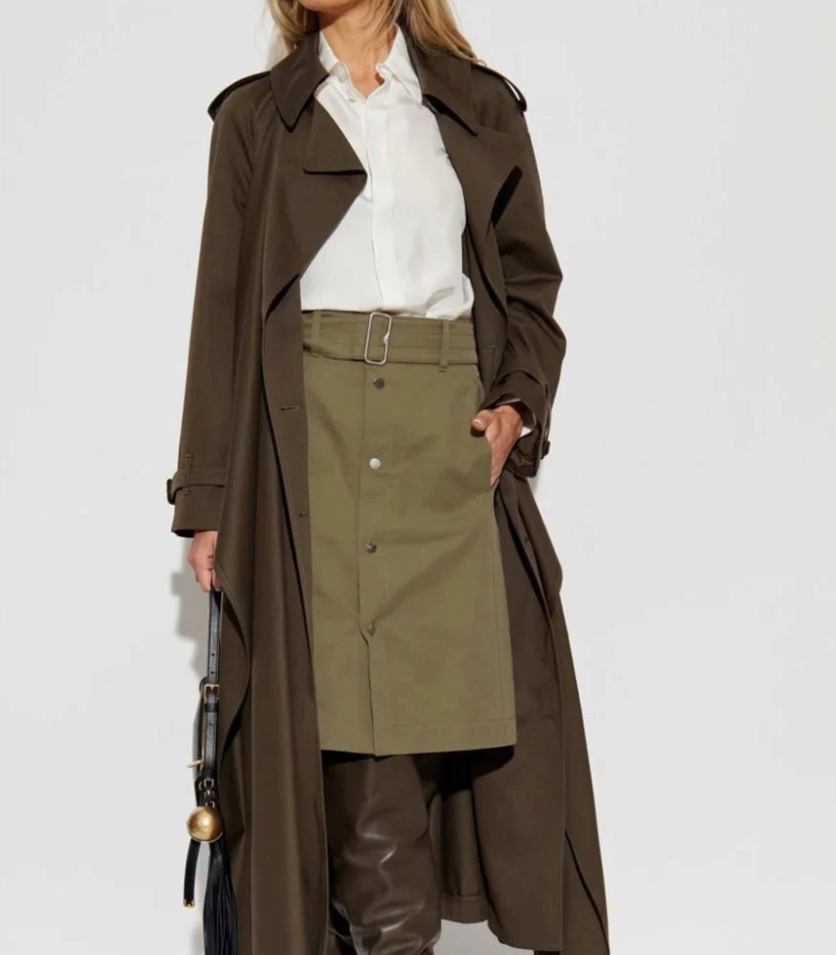 Burberry - Long Canvas Trench Skirt