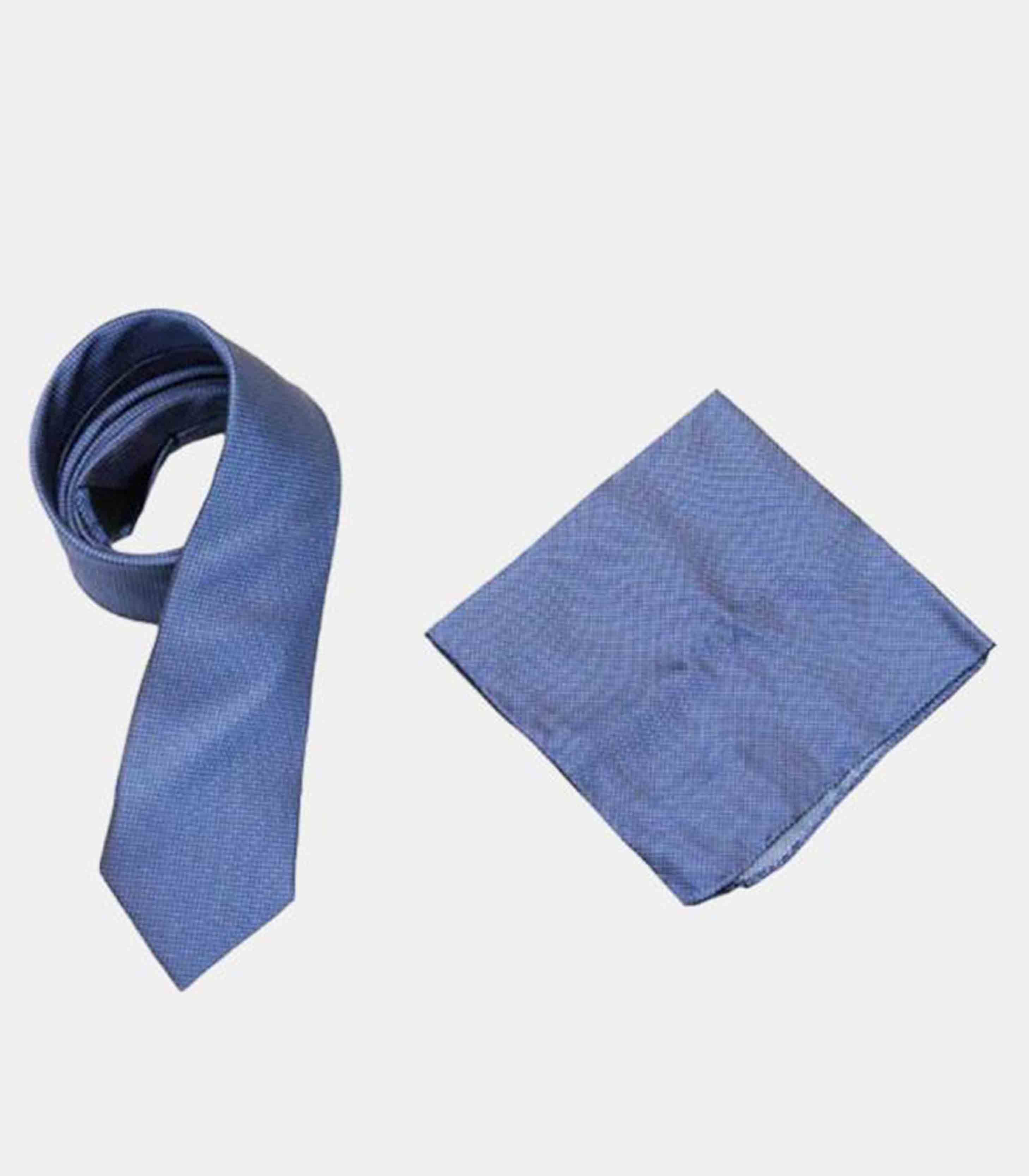 BOSS - patterned silk pocket square and tie set