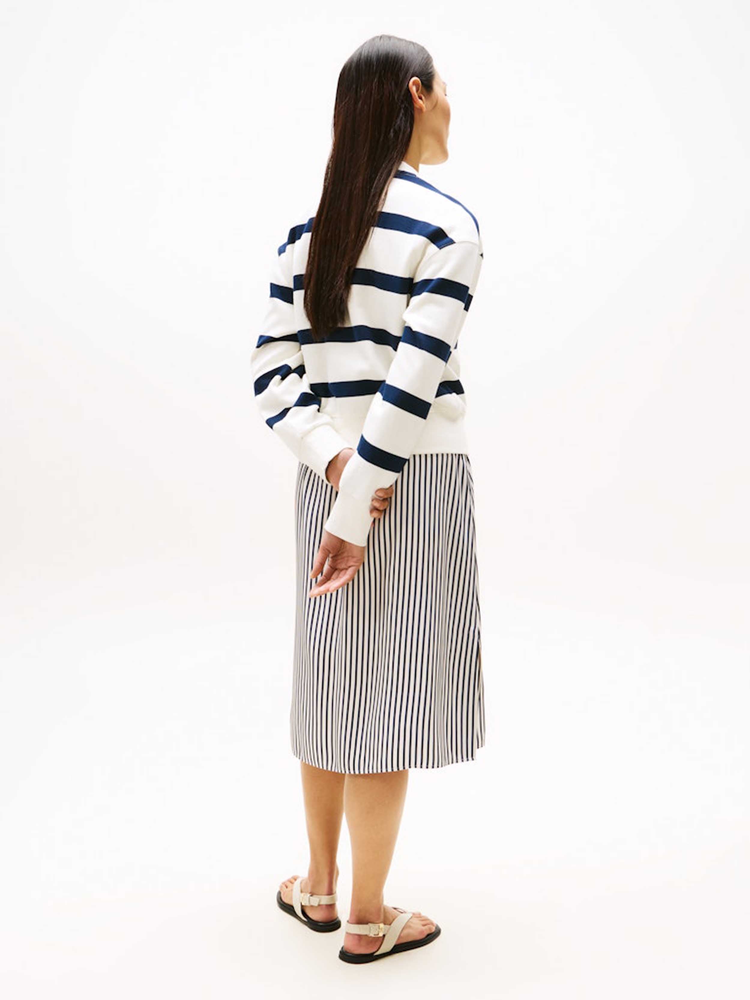 White / Navy Stripe
