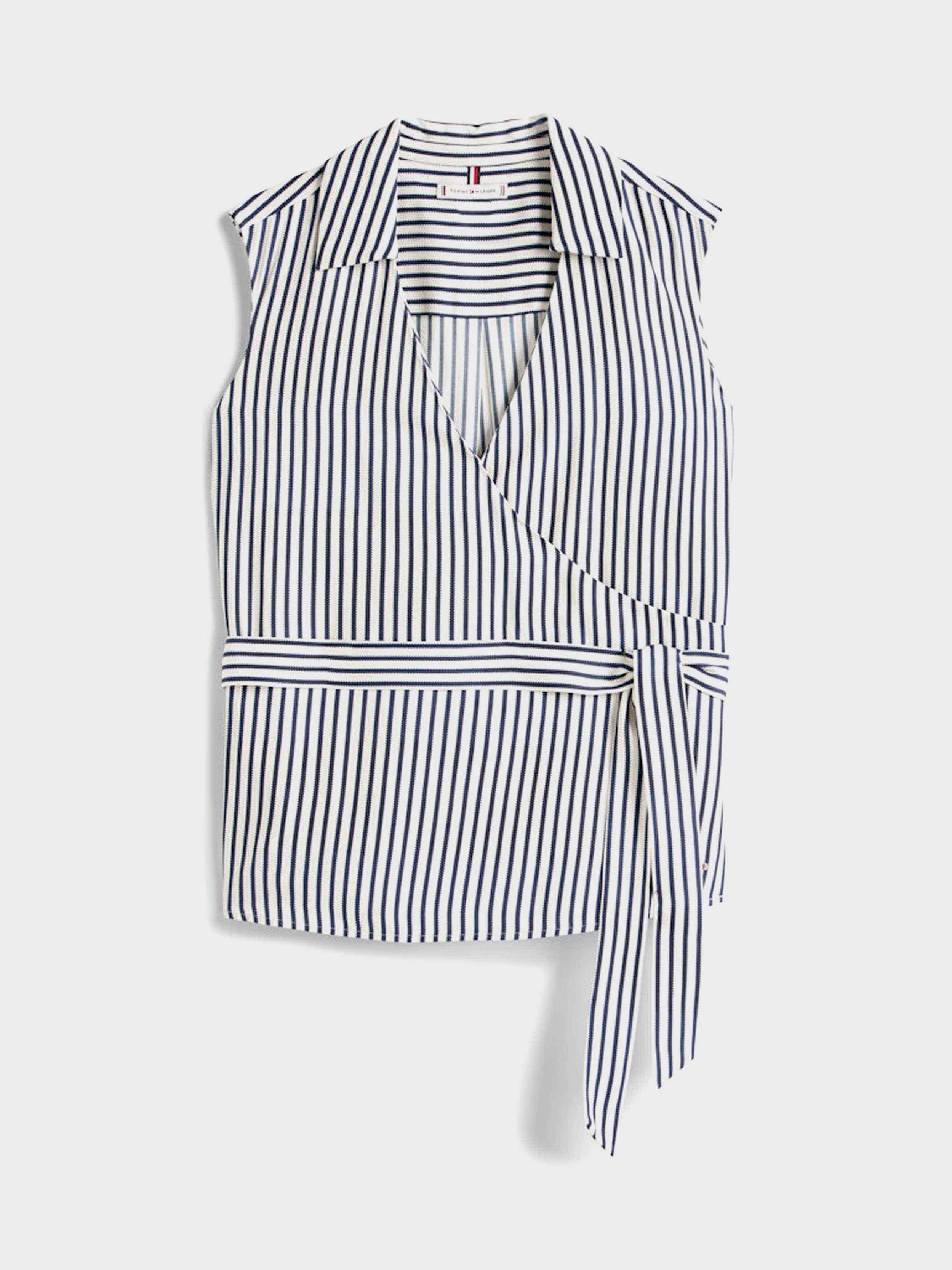 White / Navy Stripe