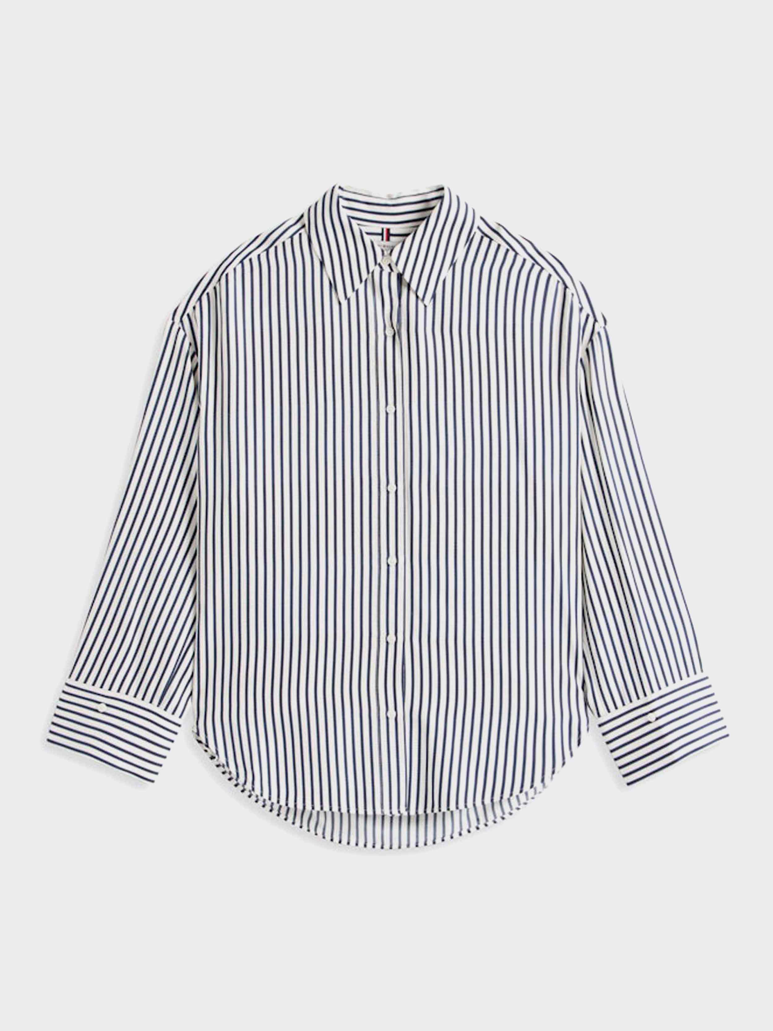 White / Navy Stripe