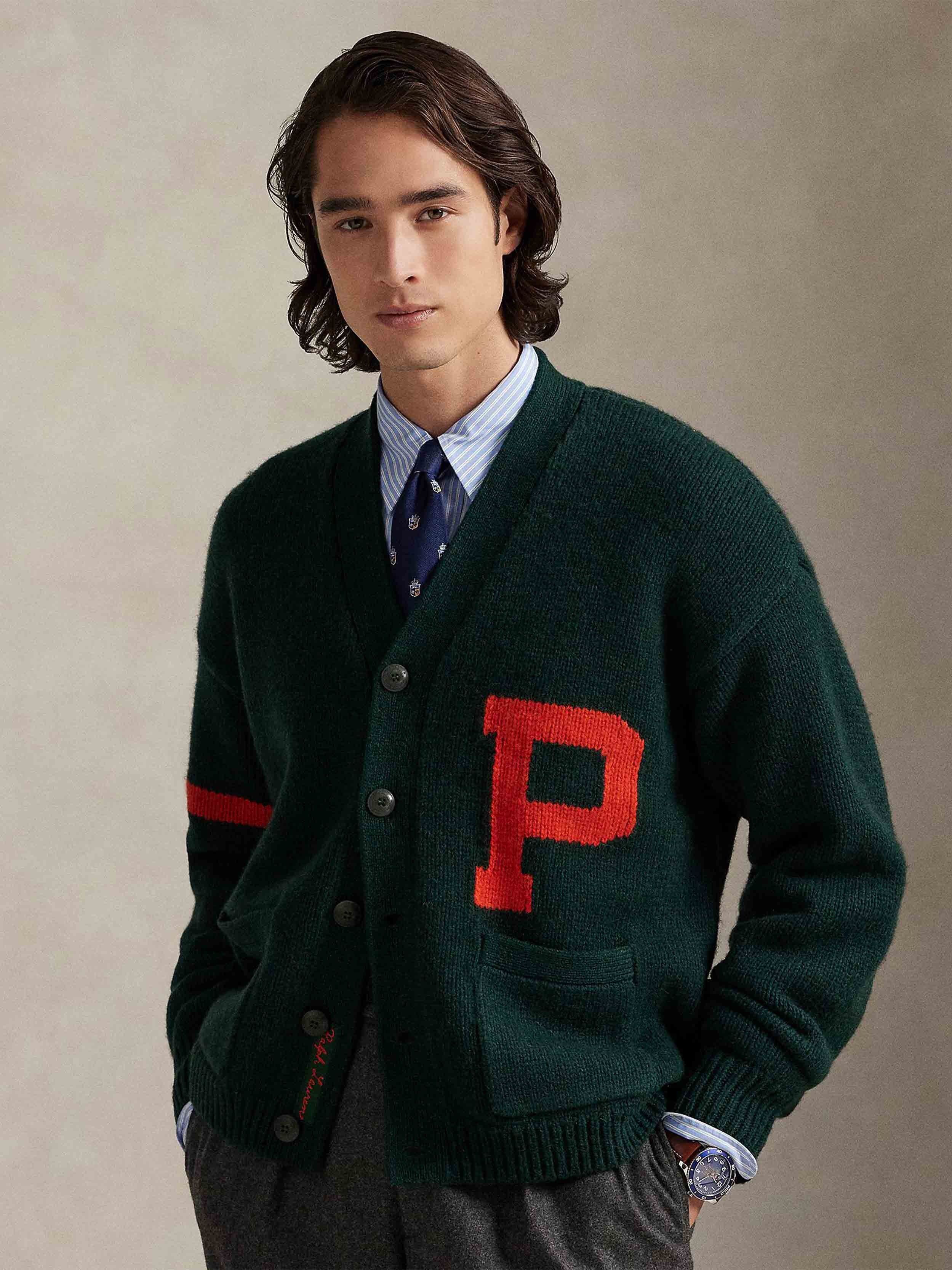 Polo Ralph Lauren Men's Wool V-Neck Letter Cardigan – dstore Egypt