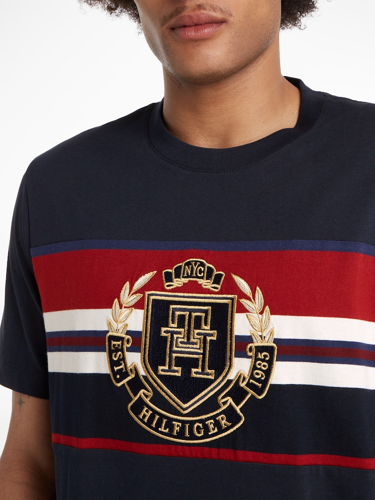 Tommy Hilfiger - icon online men crest fit - stripe dstore tshirt - regular