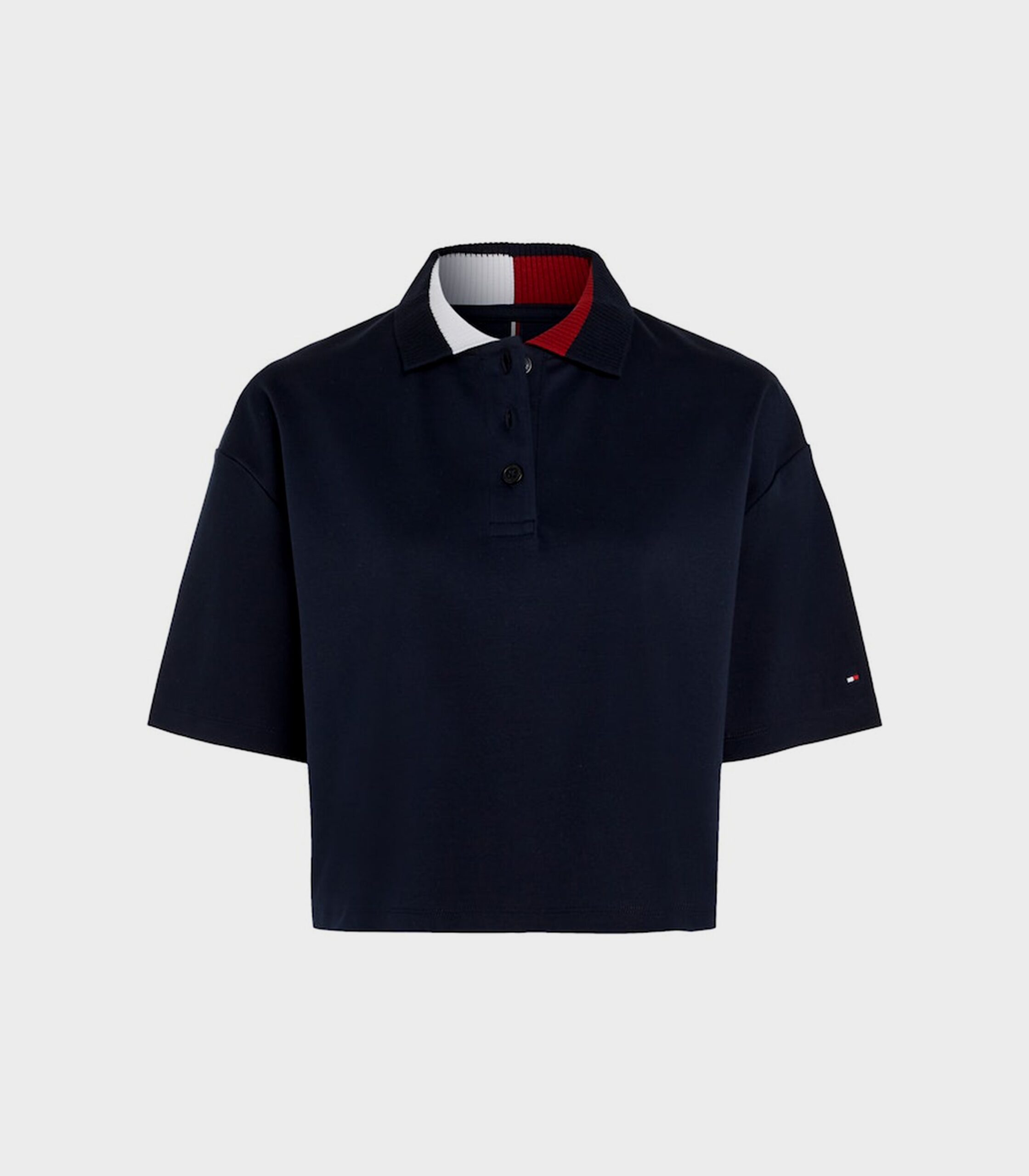 online - stripe Hilfiger women relaxed - polo - global cropped Tommy dstore